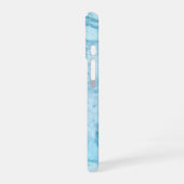 青い大理石 iPhone 16ケース (左側面)