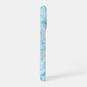 青い大理石 iPhone 16ケース (右側面)