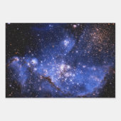 青い天体銀河系星写真 ラッピングペーパーシート (正面3)