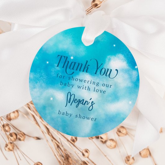 青い天国が赤ちゃんシャワーを送信 フェイバータグ