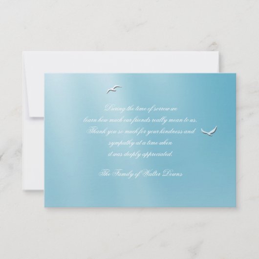 青い天国の死別はNotecard感謝していしています サンキューカード (正面)