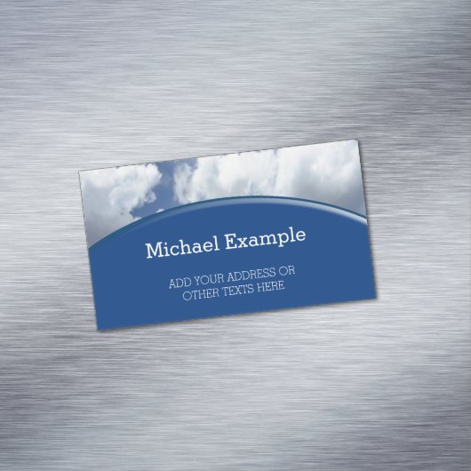 青い天国雲+テキストとアイディア マグネット名刺 (インサイチュ)