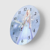 青い女の天使 ラウンド壁時計 (傾斜)