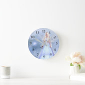 青い女の天使 ラウンド壁時計 (ホーム)