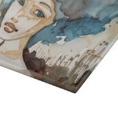 青い女性 カッティングボード (角)