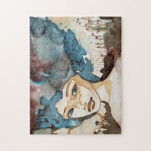 青い女性 ジグソーパズル (縦)
