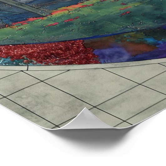 青い女性 ポスター (角)