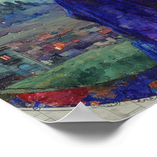 青い女性 ポスター (角)