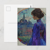 青い女性 ポストカード (正面/裏面)