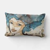 青い女性 ランバークッション (裏面)