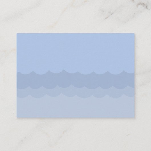 青い妊娠中のママおむつラッフルチケット エンクロージャーカード (裏面)