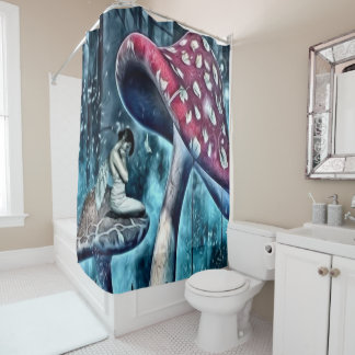 青い妖精のシャワー・カーテン シャワーカーテン