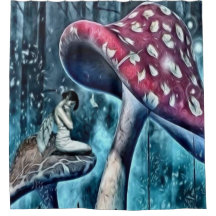 青い妖精のシャワー・カーテン