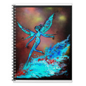 青い妖精のマーメイド蝶の羽の少女 ノートブック (正面)