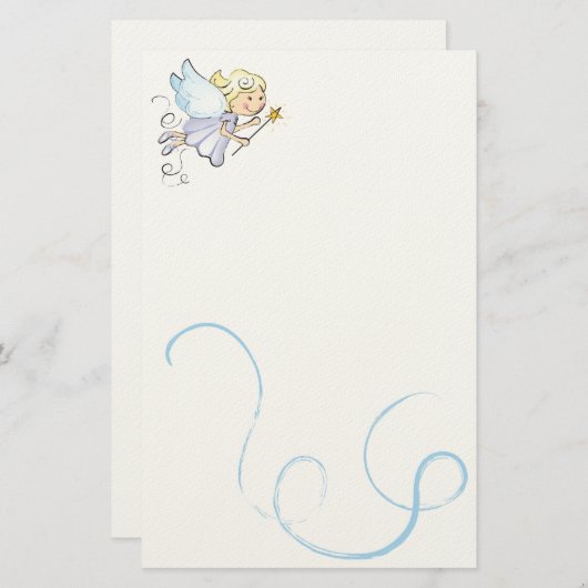 青い妖精の静止した 便箋 (正面/裏面)