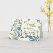 青い娘の結婚式のお祝いカード カード (黄色い花)