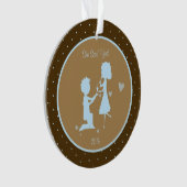 青い婚約彼女はパーソナライズなオーナメント賛成しました オーナメント (正面)