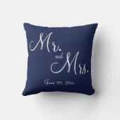 青い婦人の枕結婚航海のさん クッション (裏面)