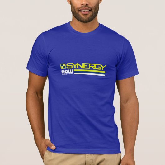 青い媒体のストリップ Tシャツ (正面)