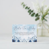 青い子の花ベビーシャワーの本だ エンクロージャーカード (スタンド正面)