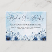 青い子の花ベビーシャワーの本だ エンクロージャーカード (正面)