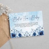 青い子の花ベビーシャワーの本だ エンクロージャーカード