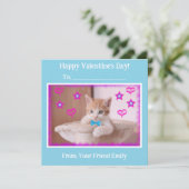 青い子供たちのファンキーな子猫の教室バレンタイン シーズンカード (スタンド正面)