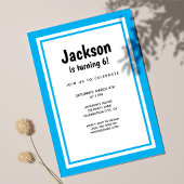 青い子供の誕生日パーティー招待状 招待状