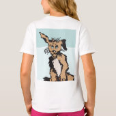 青い子犬のような目をした可愛い犬 Tシャツ (裏面)
