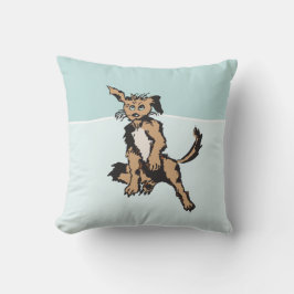 青い子犬の目が可愛い犬 クッション