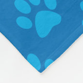 青い子犬の足のパターン フリースブランケット (角)