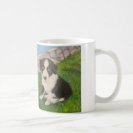 青い子犬 コーヒーマグカップ