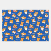 青い子犬 ラッピングペーパーシート (正面3)