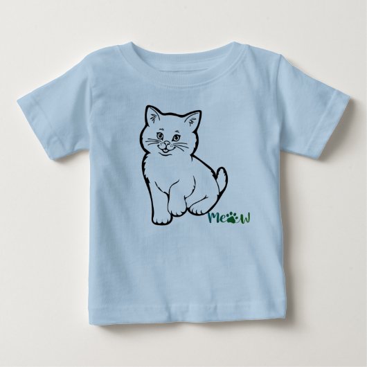 青い子猫 ベビーTシャツ (正面)