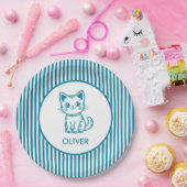 青い子猫 ペーパープレート (パーティー)