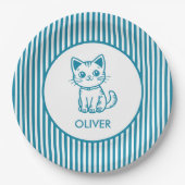 青い子猫 ペーパープレート (正面)