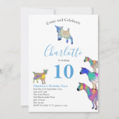 青い子羊の牧場 10歳の誕生日パーティー 招待状 (正面)