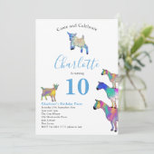 青い子羊の牧場 10歳の誕生日パーティー 招待状 (スタンド正面)