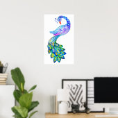 青い孔雀の水色 ポスター (ホームオフィス)
