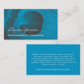 青い孔雀の羽の名刺 名刺 (正面/裏面)