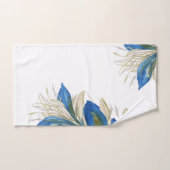 青い孔雀の羽の水の色の手絵を描 バスタオルセット (ハンドタオル)