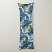 青い孔雀の羽の水の色の手絵を描 ボディピロー (裏面 (縦))