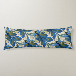 青い孔雀の羽の水の色の手絵を描 ボディピロー