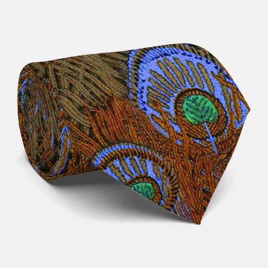 青い孔雀の羽 ネクタイ (ロール)