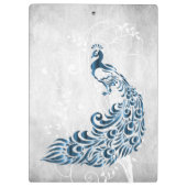 青い孔雀クリップボパーソナライズされたード クリップボード (裏面)