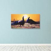 青い孔雀 キャンバスプリント (インサイチュ (ウッドフロア))