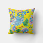 青い孔雀 クッション (裏面)