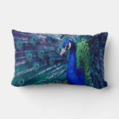 青い孔雀 ランバークッション (裏面)