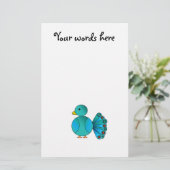 青い孔雀 便箋 (スタンド正面)