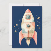 青い宇宙の星の誕生日 招待状 (裏面)